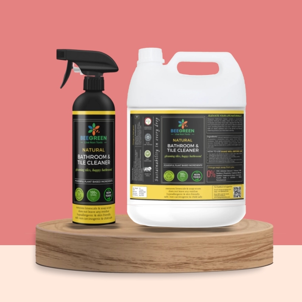 Natural Bathroom & Tile Cleaner| 100% Natural & Plant based | Chemical Free | Alcohol & Sulphates Free | Eco-Friendly & Biodegradable |Family Safe|Beegreen
